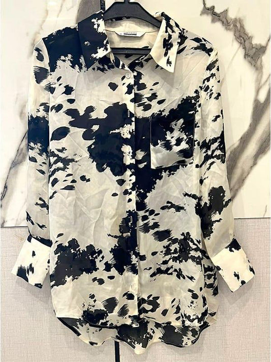 Sapphire Cow Print Shirt – XS Size
