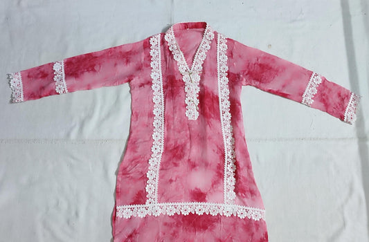 Tie & Dye Kameez with Lace