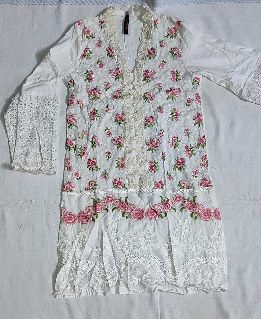 WARDS XS White Embroidered Kurta