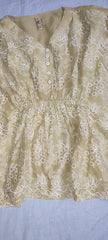Ethnic By Outfitters Fusion Embroidered Olive Green Top With Shalwar 2 piece