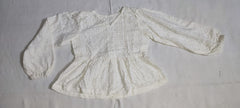 V Neck Cutwork White Short Frock Style Top