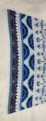 Embroidered Printed A-line long shirt with lace details Chiffon Dupatta