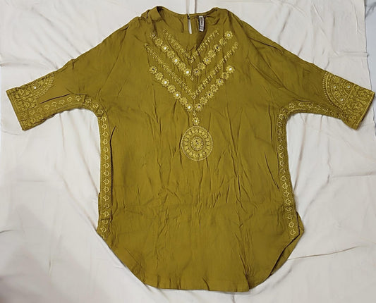 Ethnic Rozana, Embroidered with Mirror details shirt and shalwar