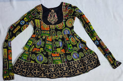 Short double layer peplum with long sleeves