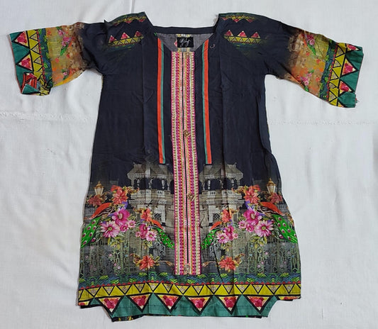 Silayi Printed Kurta With Lace Design